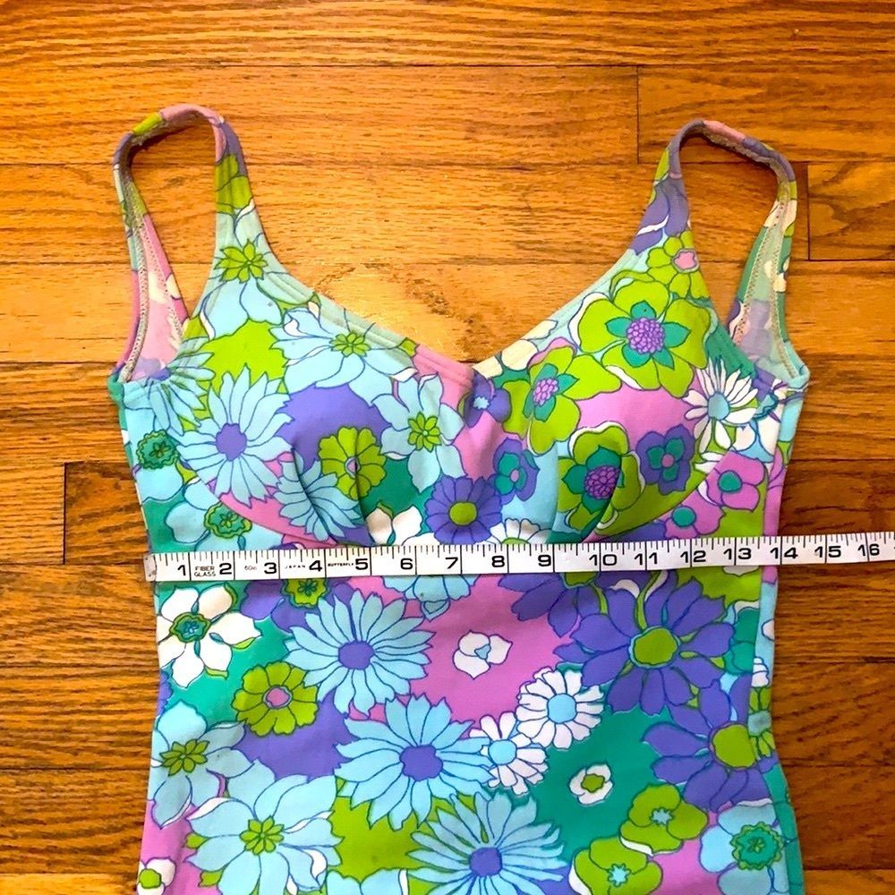 Vintage floral swim suit bathing suit - Picture 6 of 12